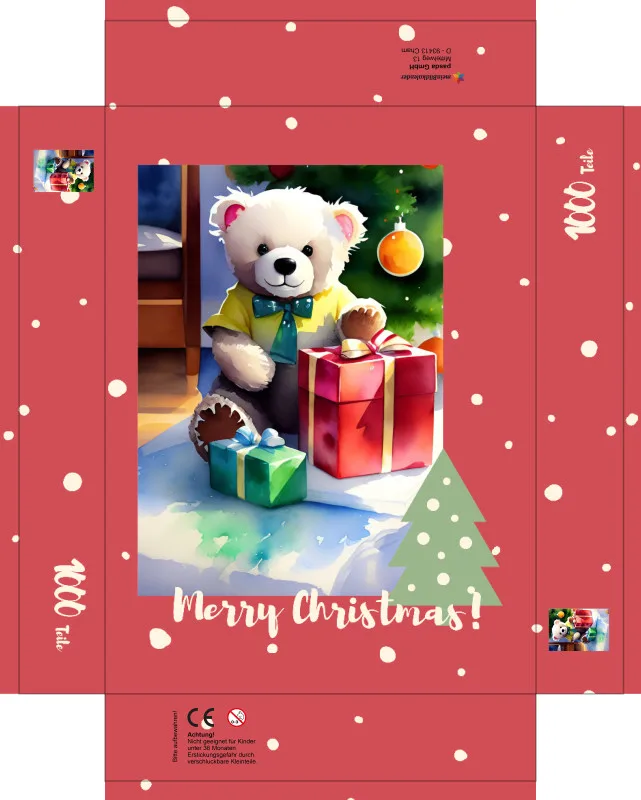 Puzzle Christmas-Edition Teddybär mit Geschenken