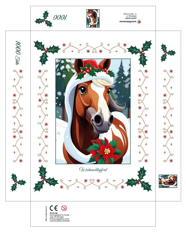 Puzzle Christmas-Edition, Weihnachtspferd im Schnee