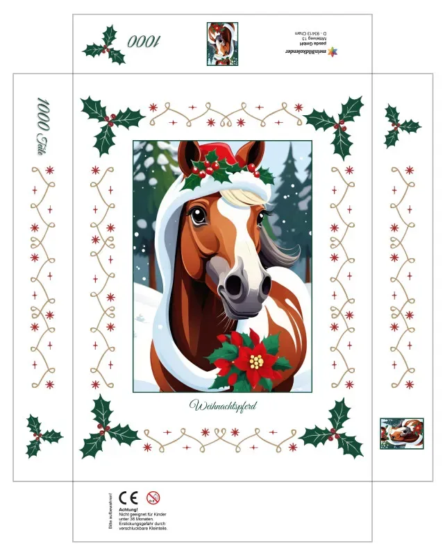 Puzzle Christmas-Edition, Weihnachtspferd im Schnee