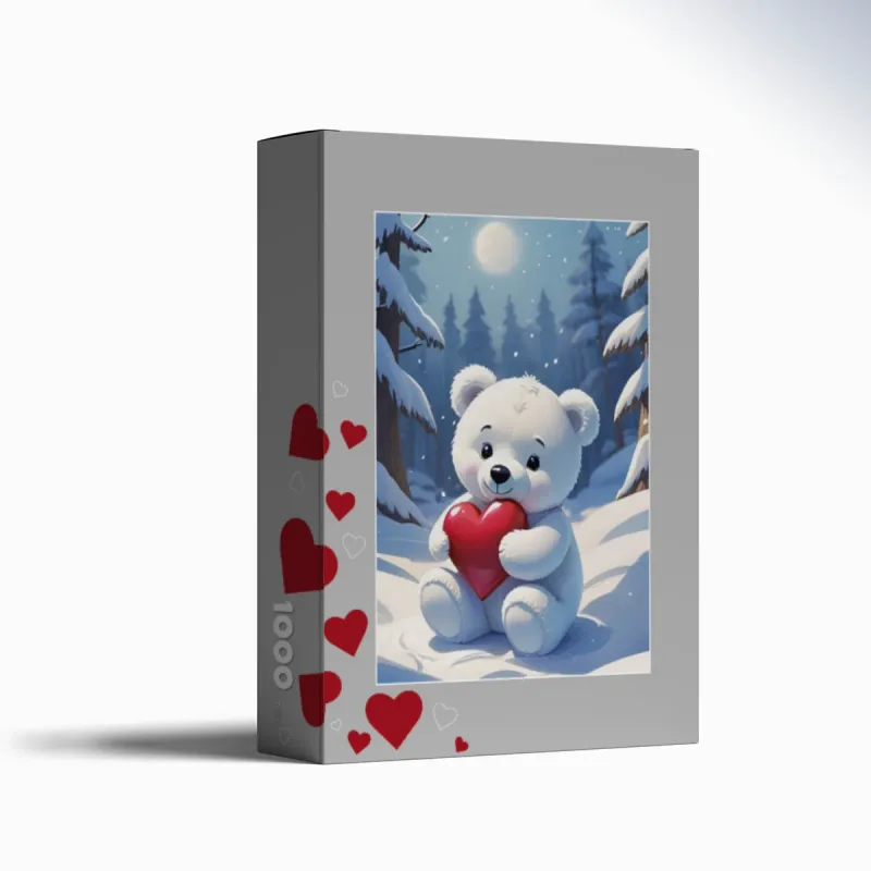 Puzzle Valentins-Bärchen im Schnee