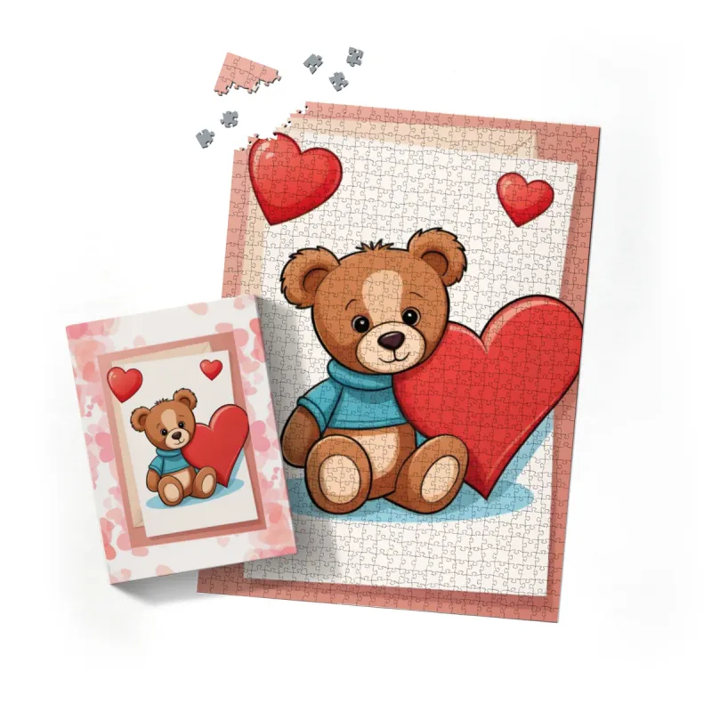 Puzzle Valentinstag Bärchen mit Herz