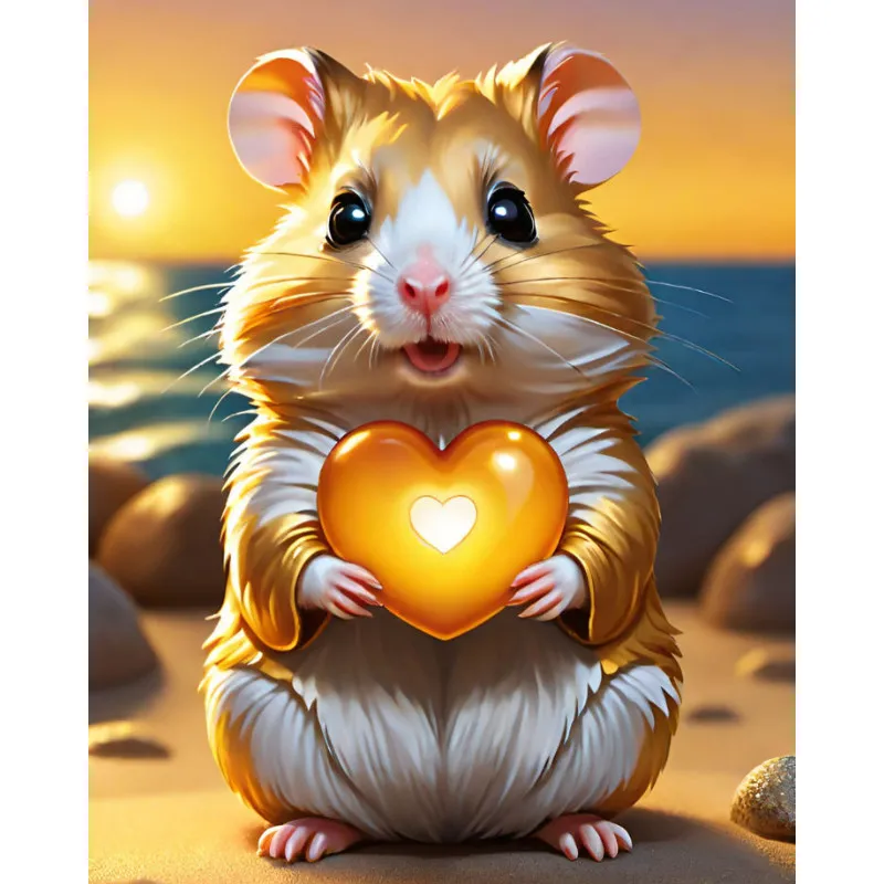 Flauschiges Samtkissen mit Katze und Hamster