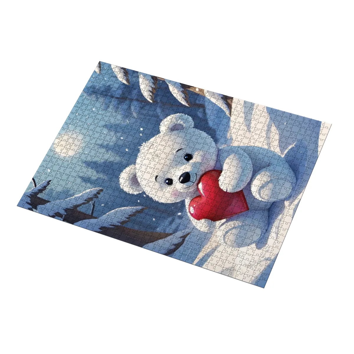 Puzzle Valentins-Bärchen im Schnee
