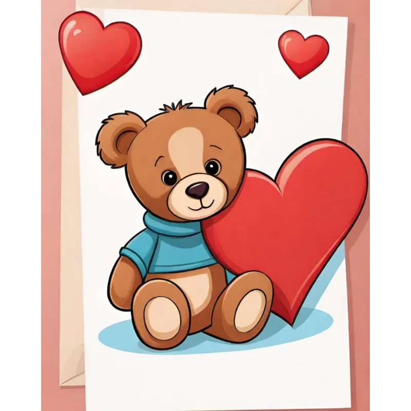 Flauschiges Samtkissen mit Valentinstags-Bärchen