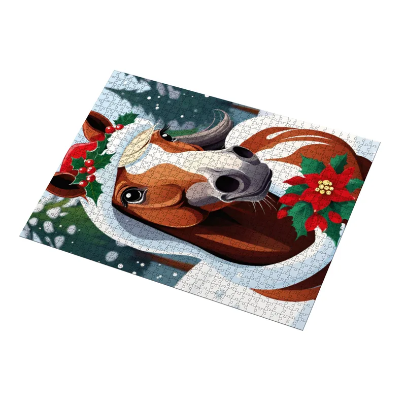 Puzzle Christmas-Edition, Weihnachtspferd im Schnee