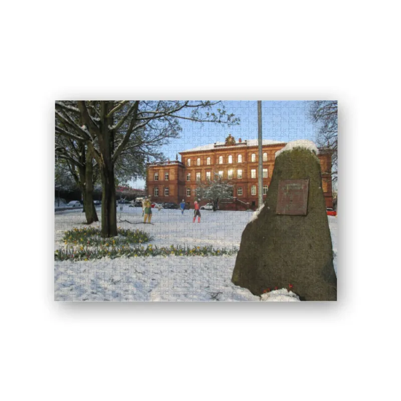 Puzzle Fußball-Figuren im Schnee