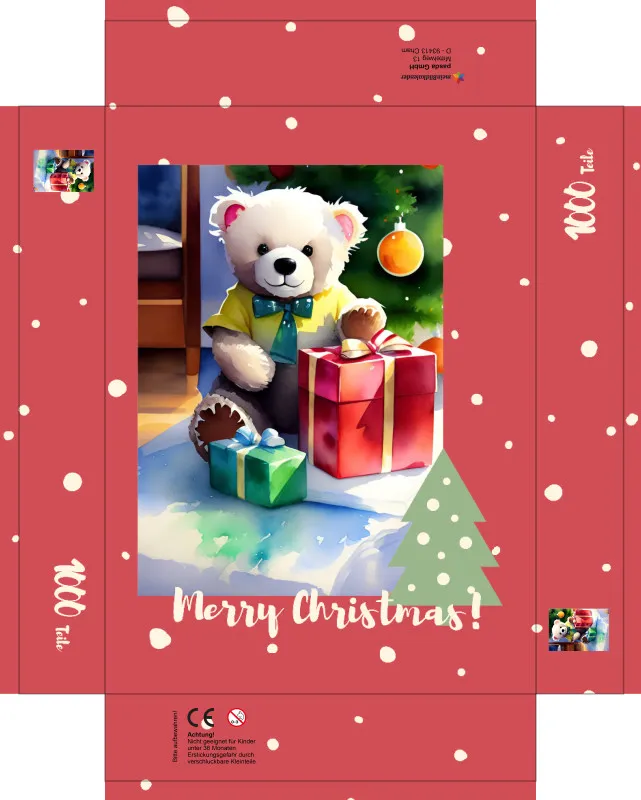 Puzzle Christmas-Edition Teddybär mit Geschenken