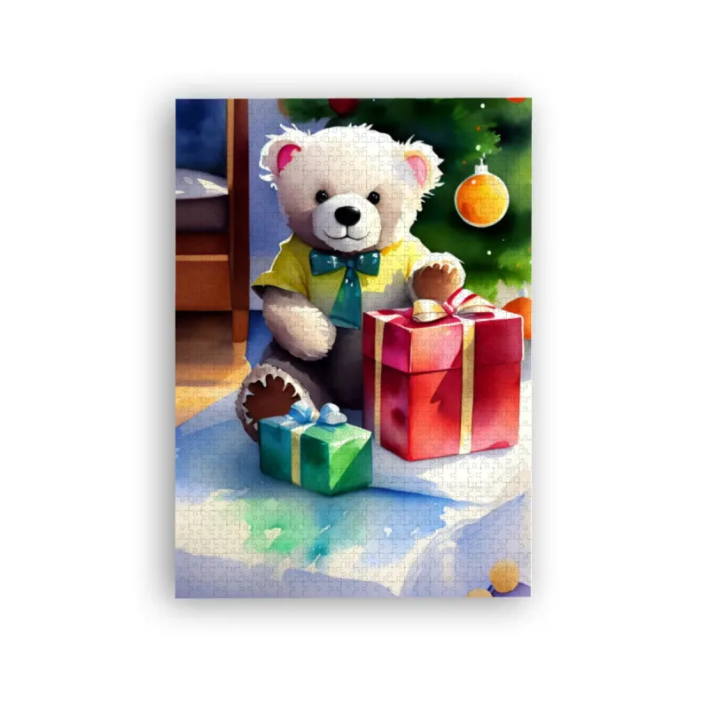 Puzzle Christmas-Edition Teddybär mit Geschenken