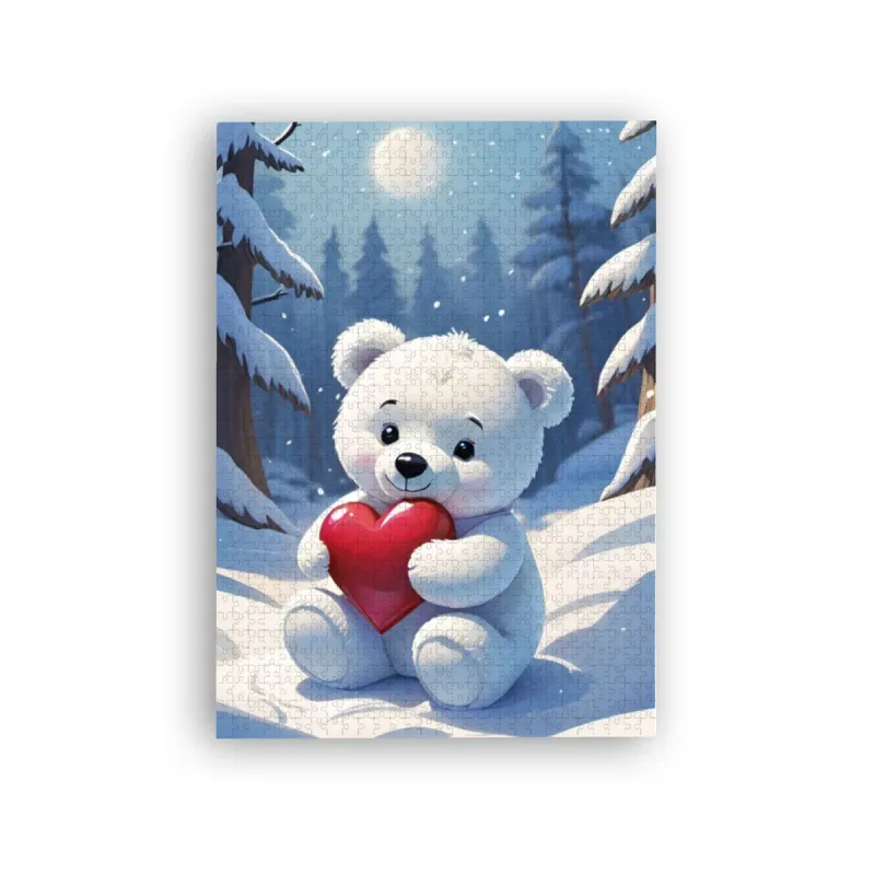 Puzzle Valentins-Bärchen im Schnee