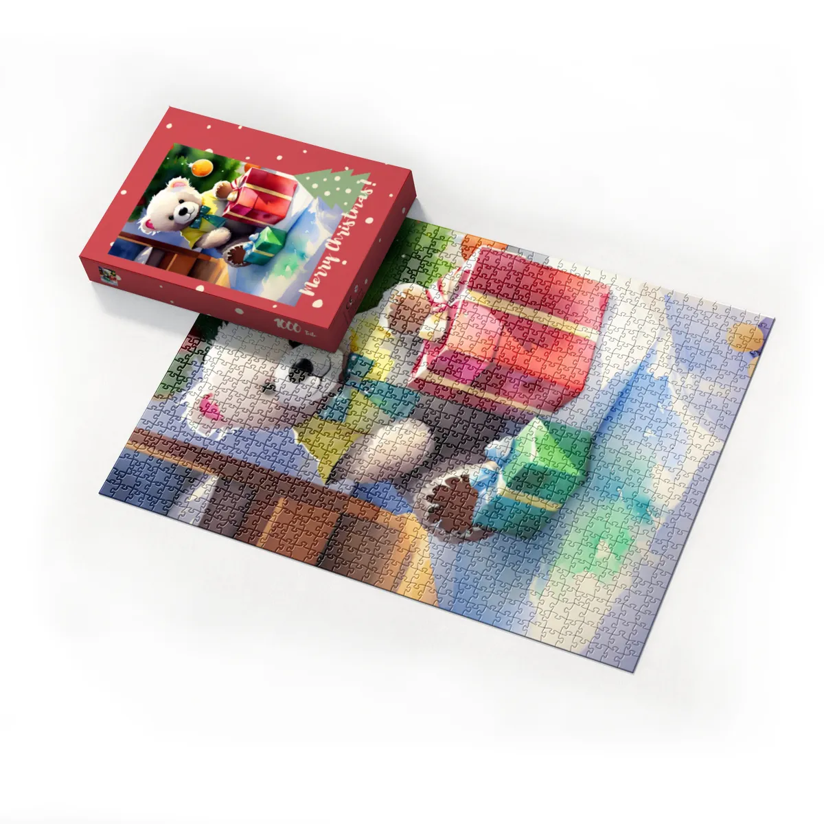 Puzzle Christmas-Edition Teddybär mit Geschenken