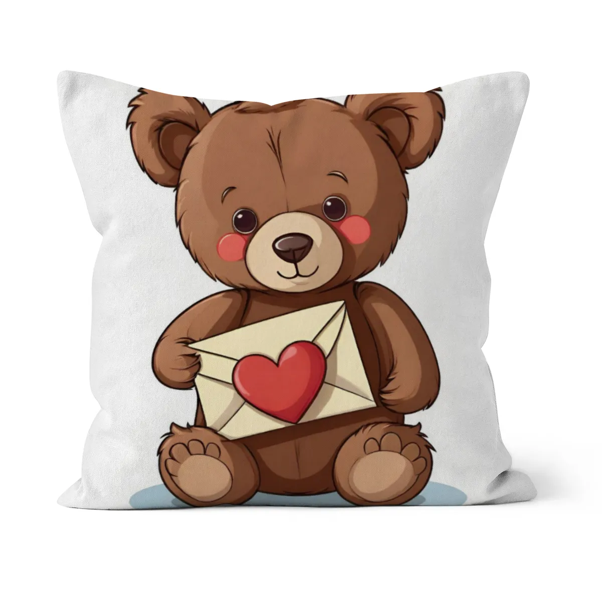 Flauschiges Samtkissen mit Valentinstags-Bärchen