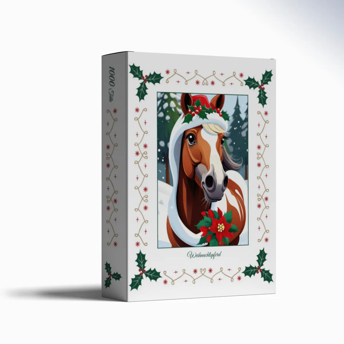 Puzzle Christmas-Edition, Weihnachtspferd im Schnee