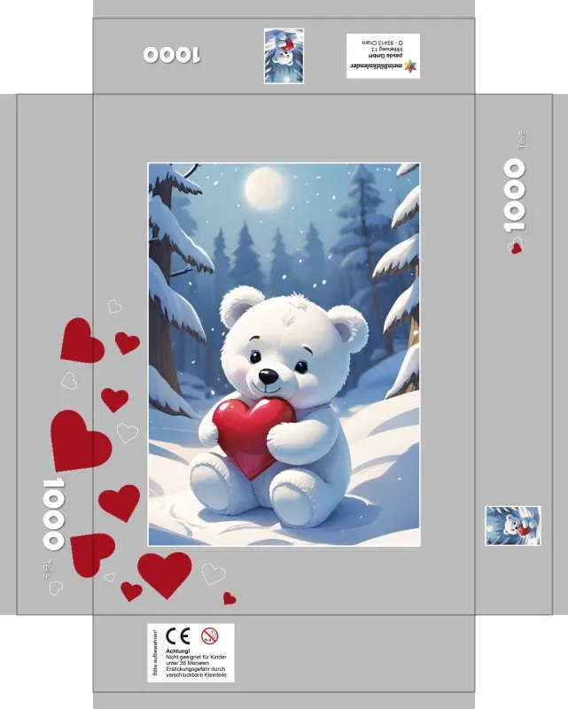 Puzzle Valentins-Bärchen im Schnee