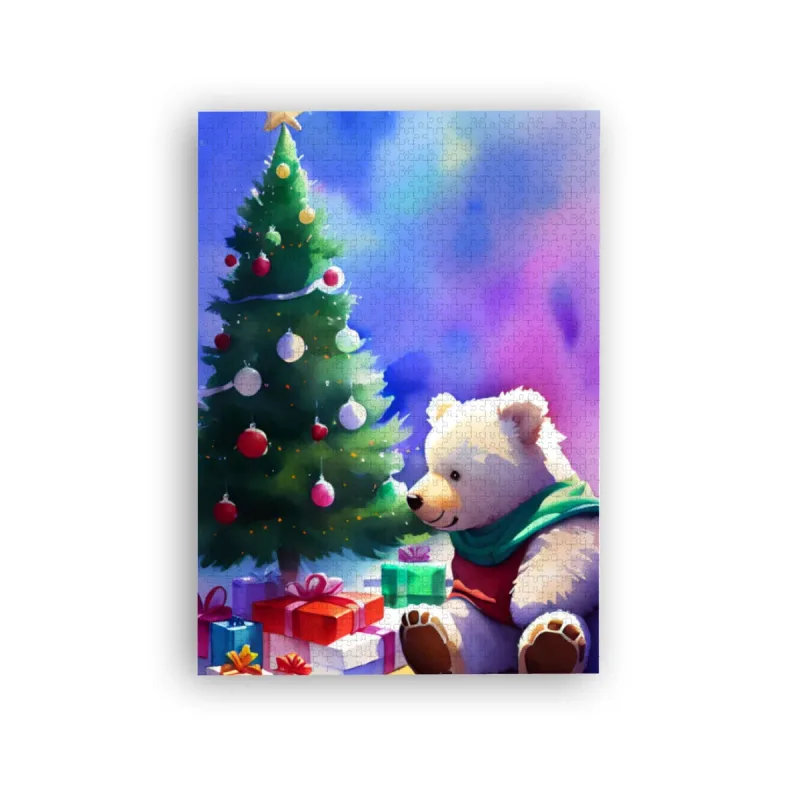 Puzzle Christmas-Edition Teddybär am Tannenbaum