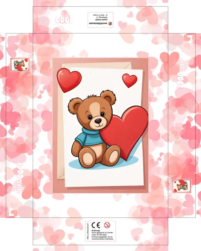 Puzzle Valentinstag Bärchen mit Herz