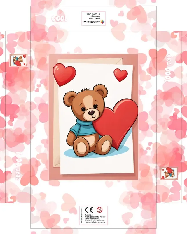 Puzzle Valentinstag Bärchen mit Herz