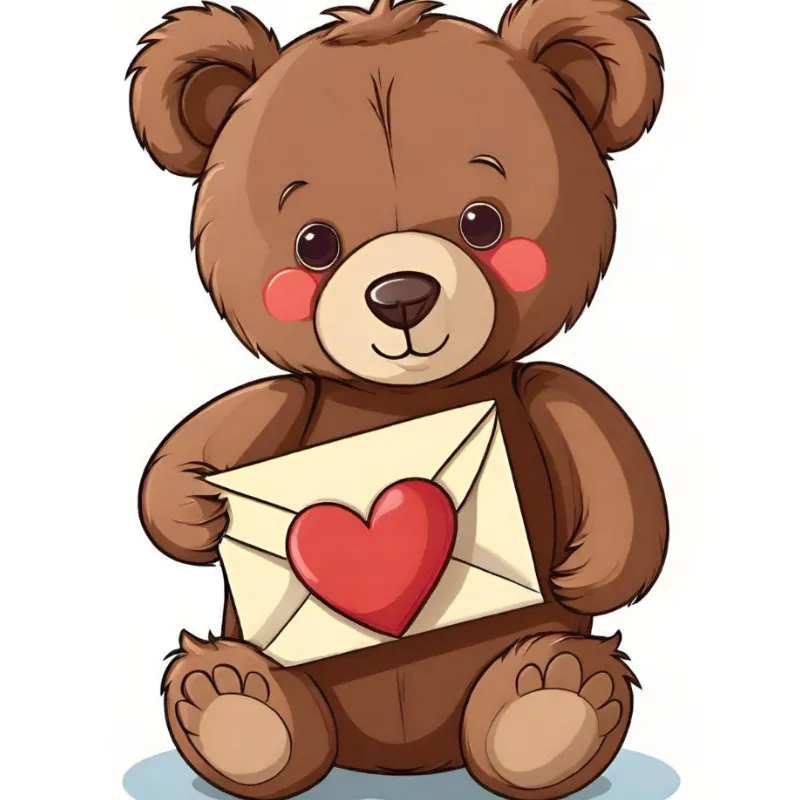 Flauschiges Samtkissen mit Valentinstags-Bärchen