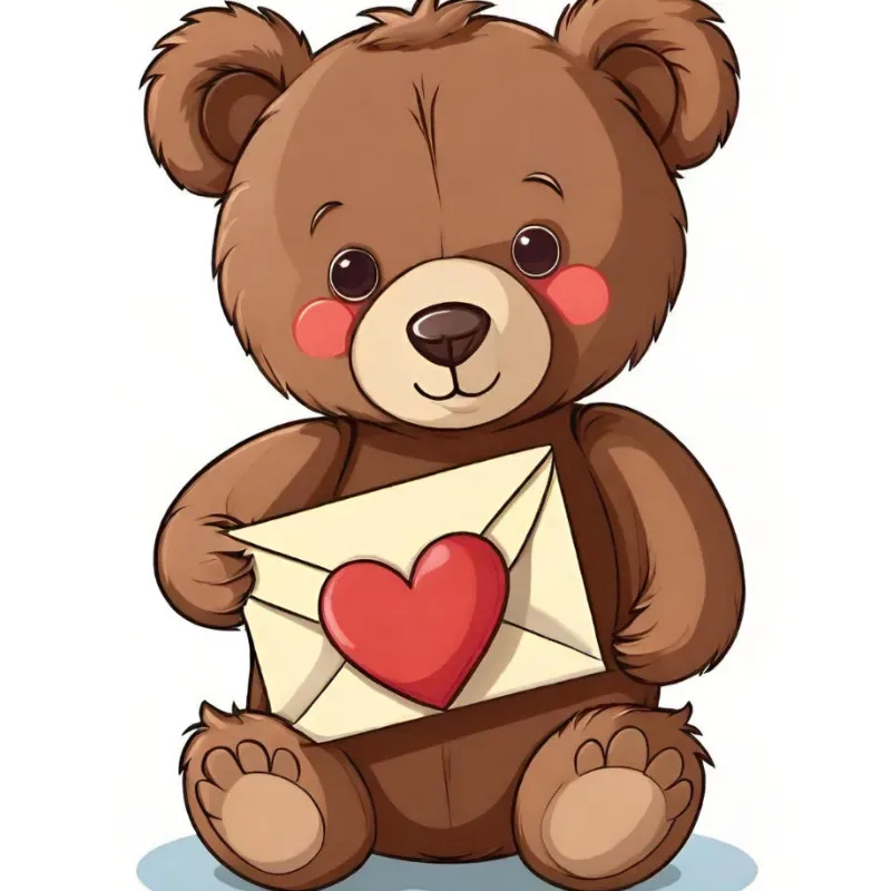 Flauschiges Samtkissen mit Valentinstags-Bärchen