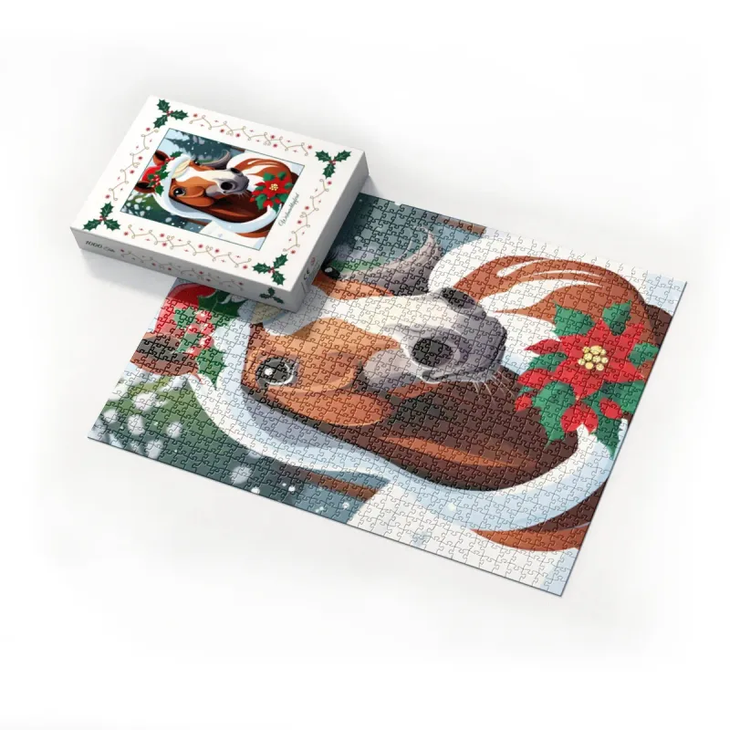Puzzle Christmas-Edition, Weihnachtspferd im Schnee