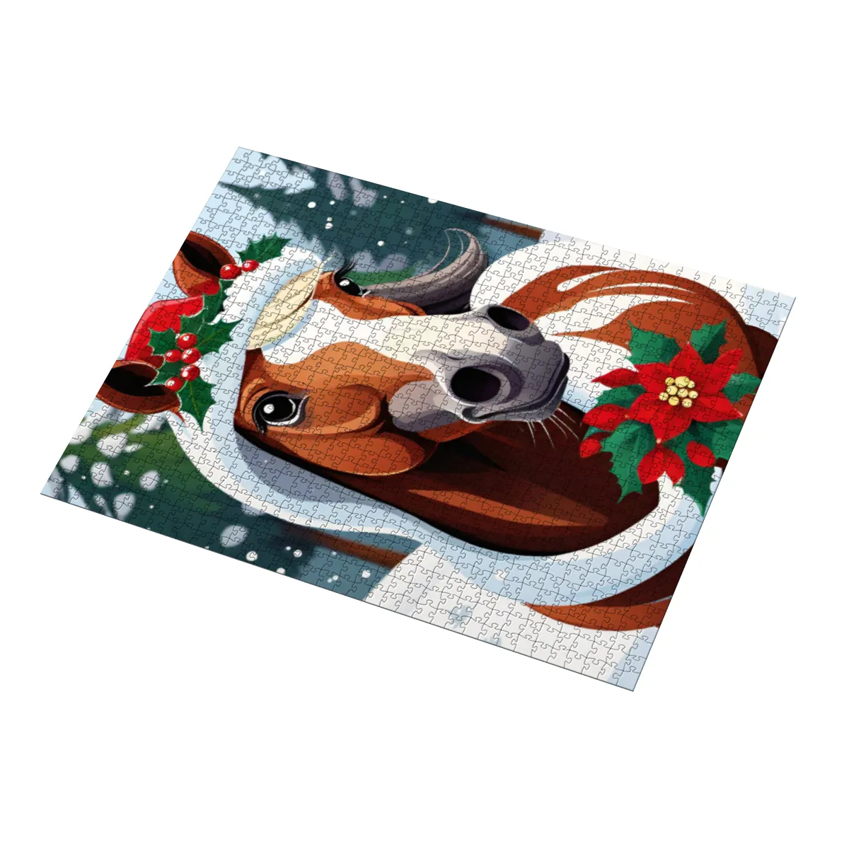 Puzzle Christmas-Edition, Weihnachtspferd im Schnee