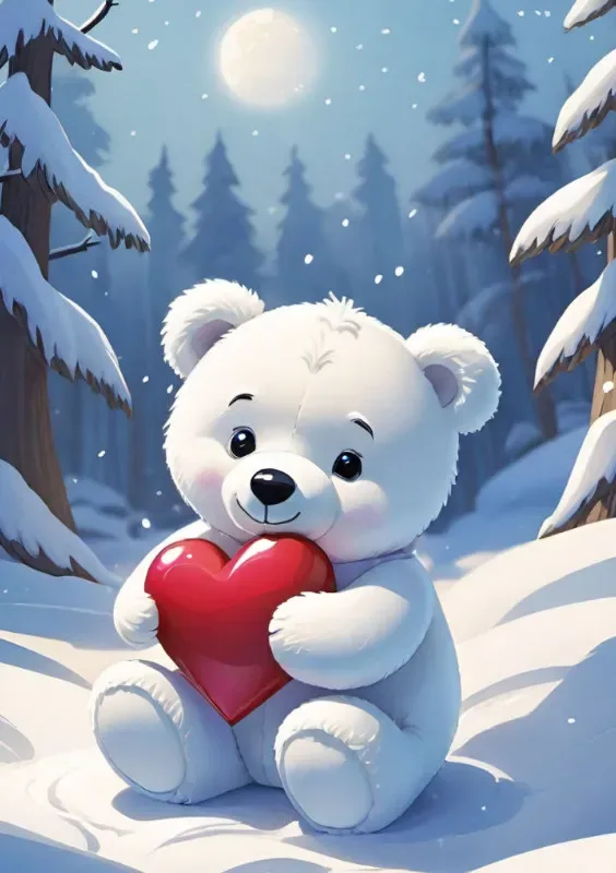 Puzzle Valentins-Bärchen im Schnee