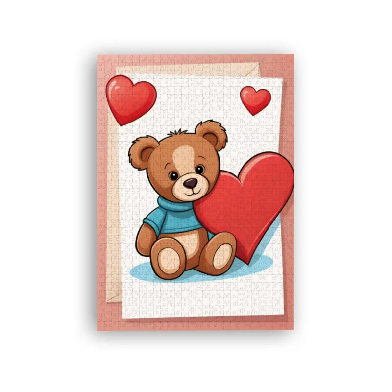 Puzzle Valentinstag Bärchen mit Herz