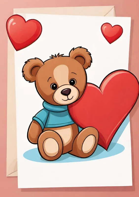 Puzzle Valentinstag Bärchen mit Herz