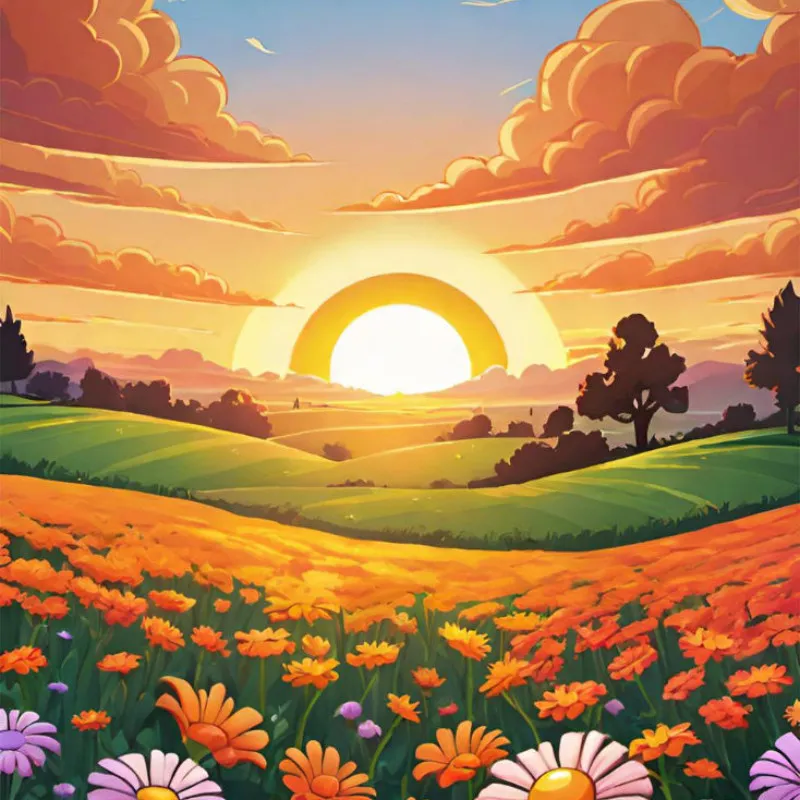 Flauschiges Samtkissen mit zauberhaften Sonnenuntergängen