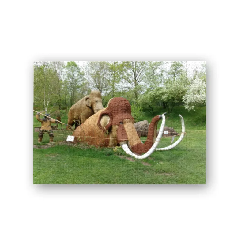 Puzzle Mammut auf der Gartenschau