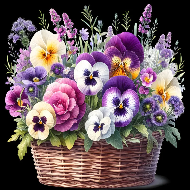 Bunter Blumenkorb