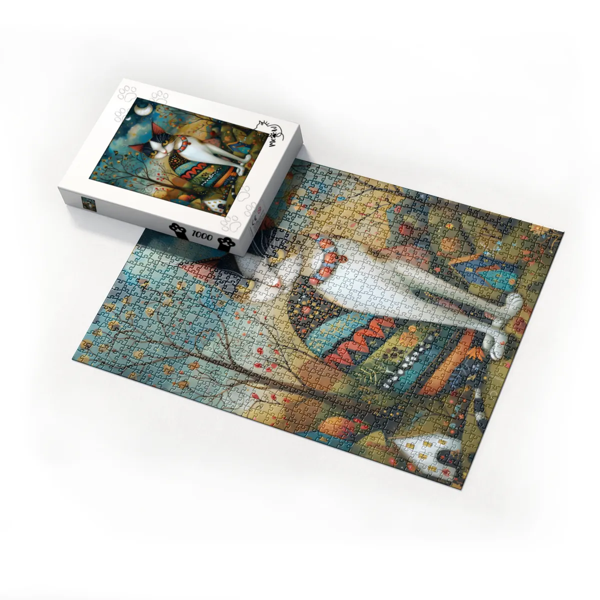 Puzzle - Katze im Mondschein