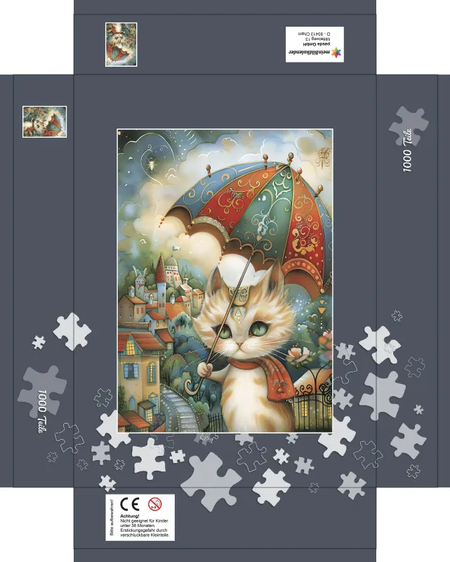 Puzzle - Katzenspaziergang im Regen