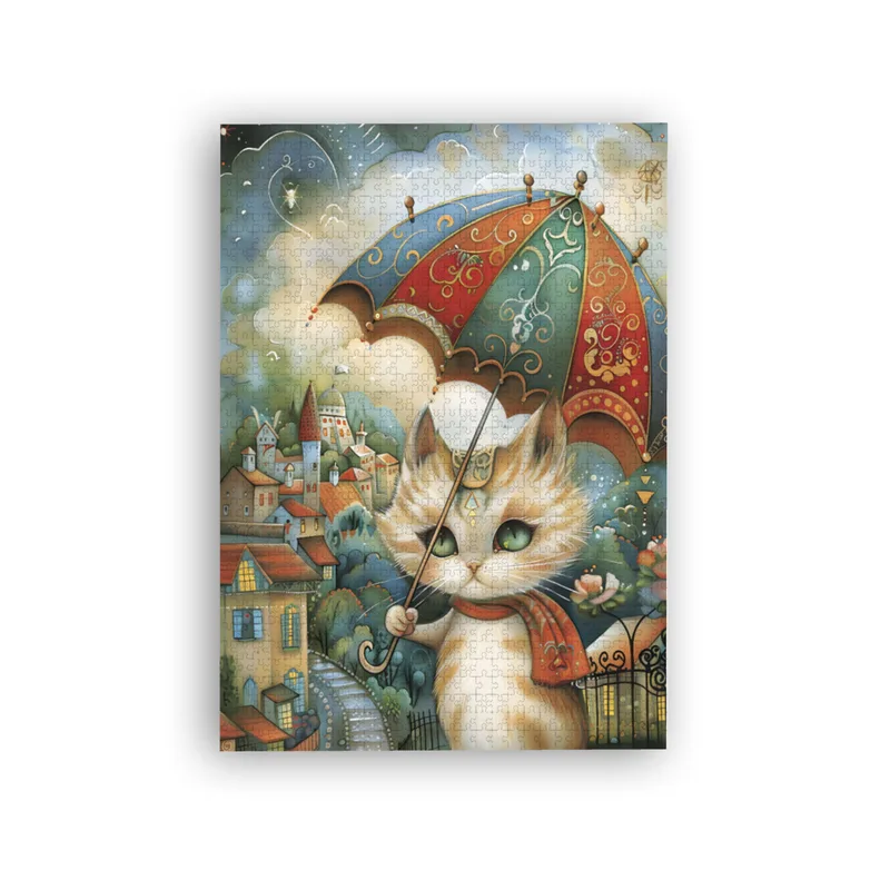 Puzzle - Katzenspaziergang im Regen