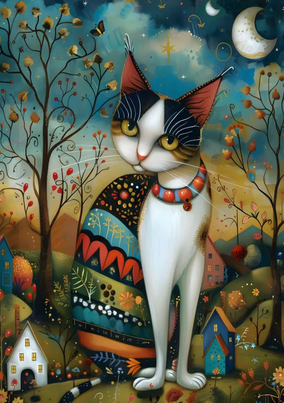Puzzle - Katze im Mondschein