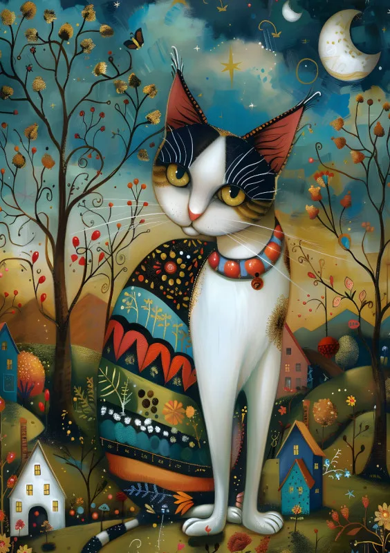 Puzzle - Katze im Mondschein