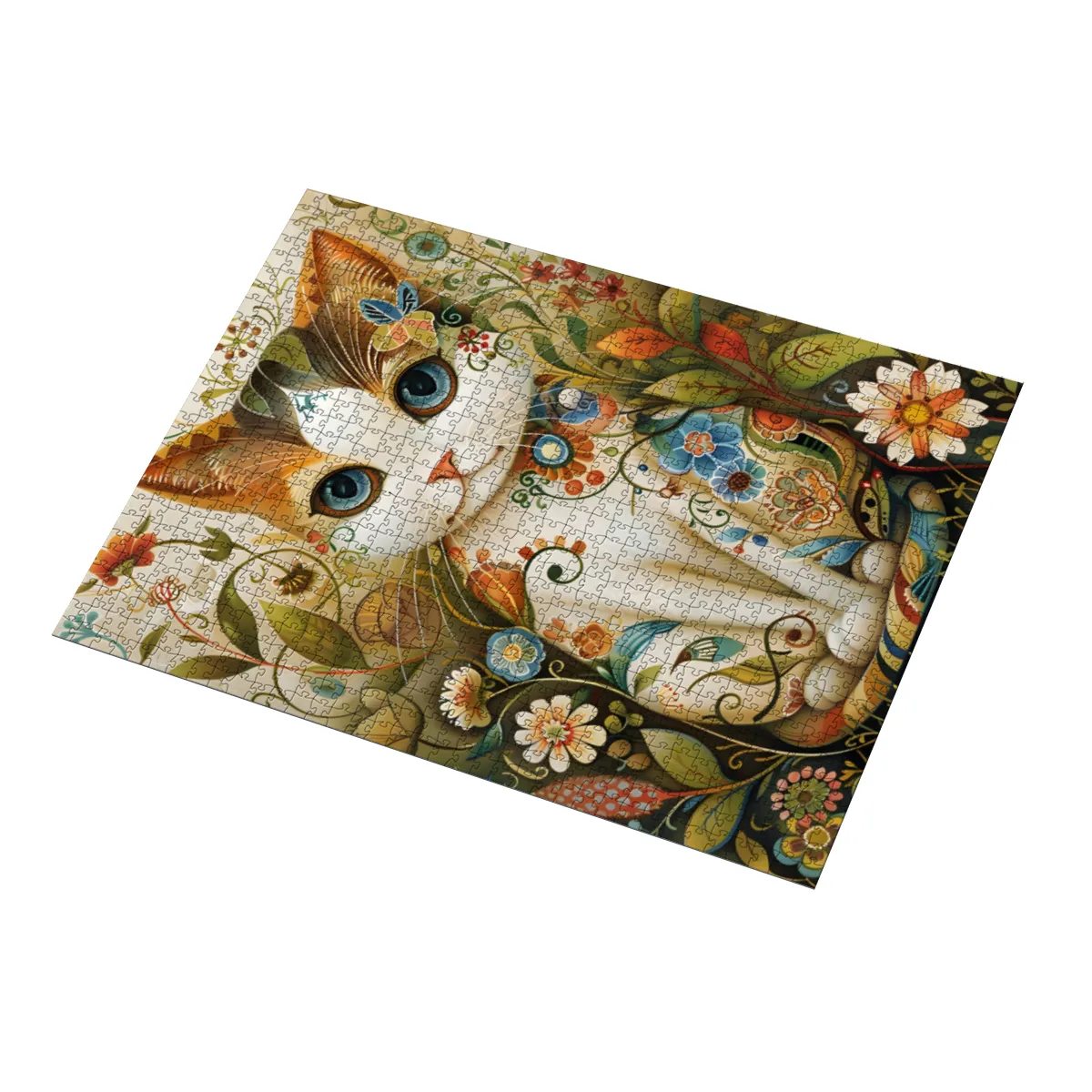 Puzzle - Die Katze in der Blumenwiese