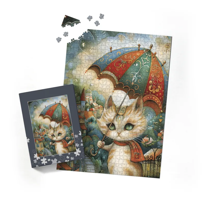 Puzzle - Katzenspaziergang im Regen
