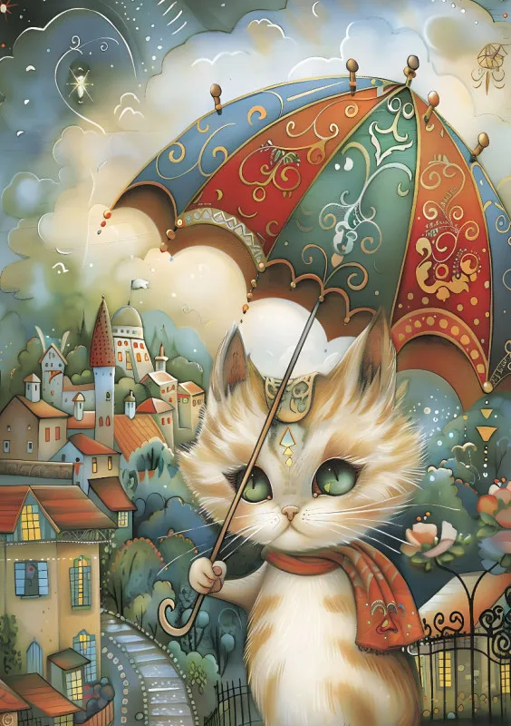 Puzzle - Katzenspaziergang im Regen