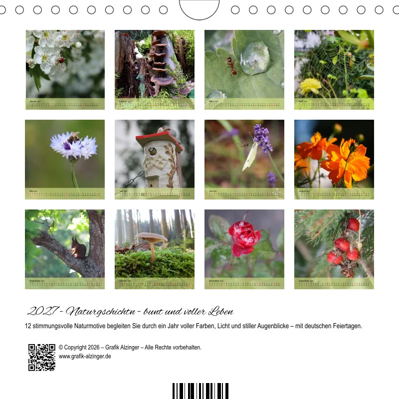 Kalender 20x20 - Naturgschichtn - bunt und voller Leben