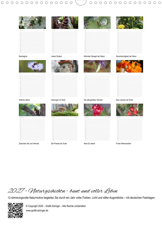 A3 Familienplaner - Naturgschichtn - bunt und voller Leben