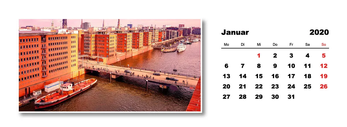 Tischkalender Hamburg 2020