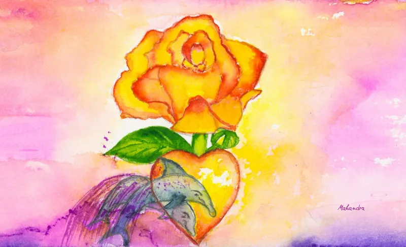Herz und Licht - Rose