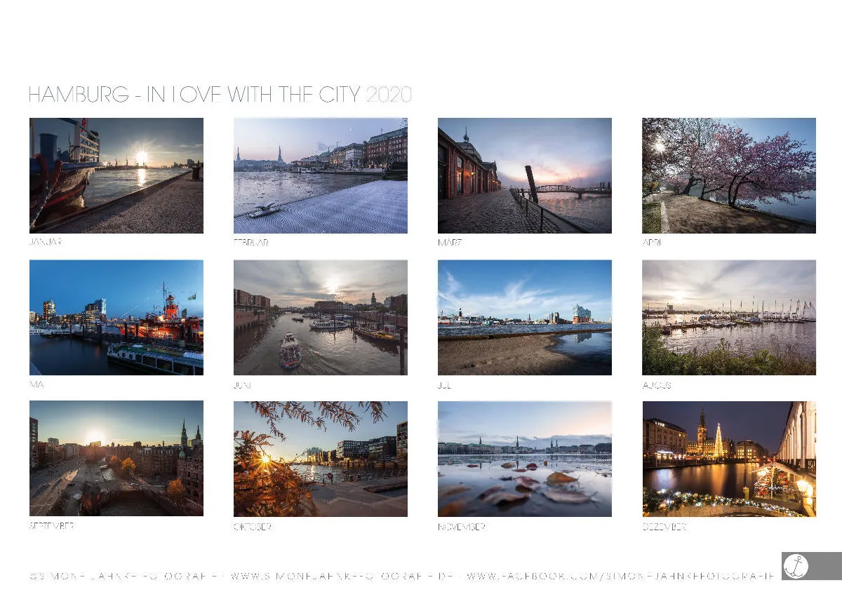 HAMBURG - IN LOVE WITH THE CITY 2020 - A3 Wandkalender