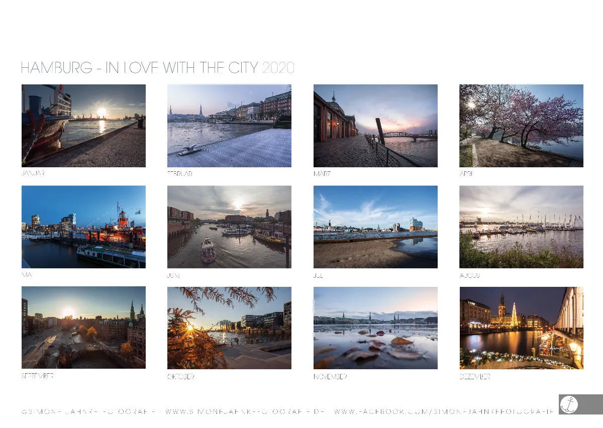 HAMBURG - IN LOVE WITH THE CITY 2020 - A2 Wandkalender