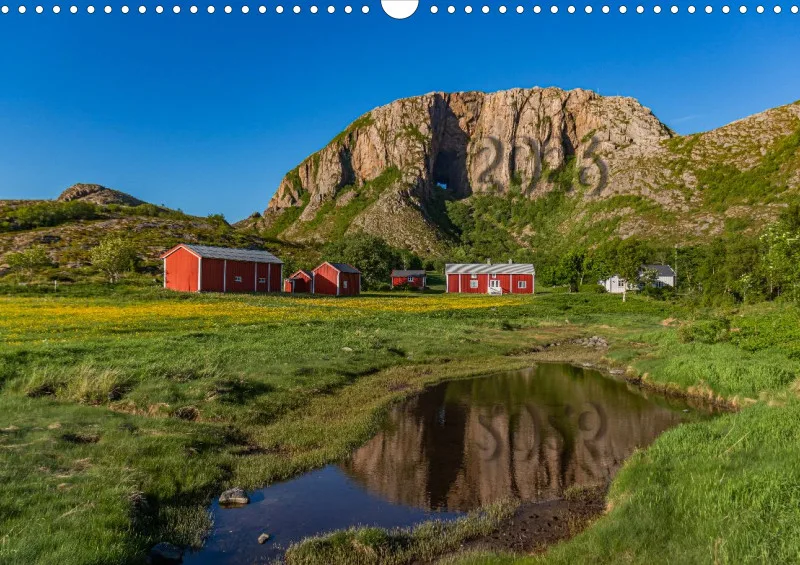 Norwegens rote Häuser 2026 quer A3