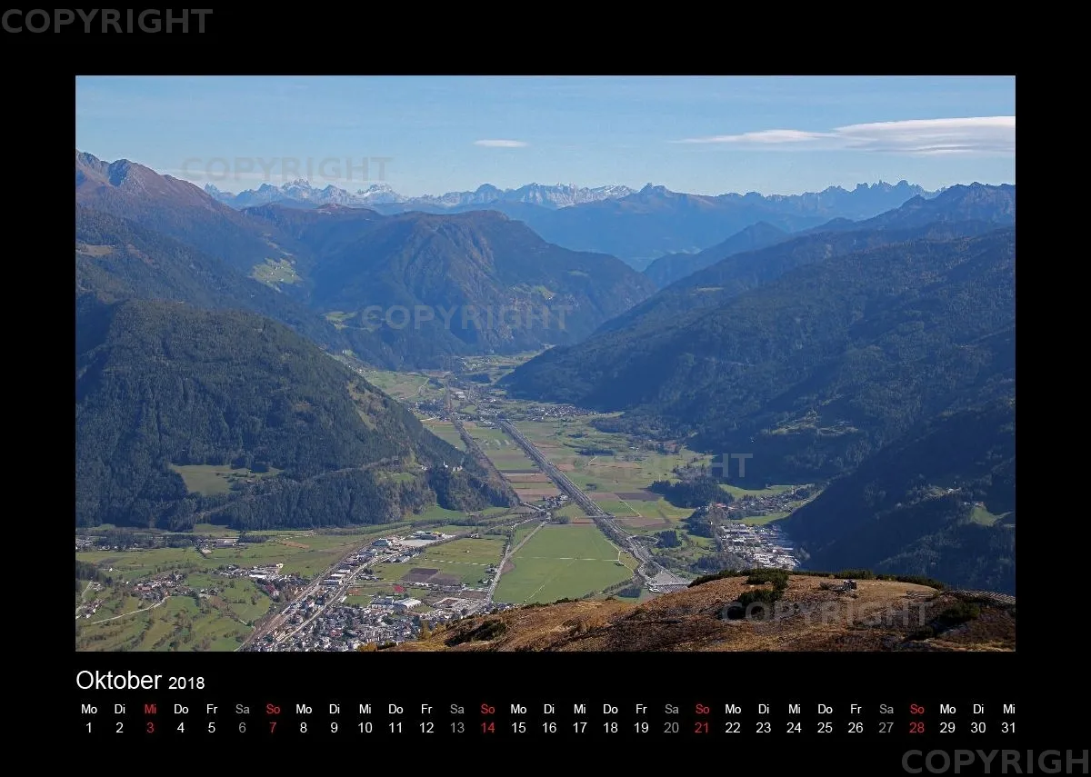 Südtirol-Wandkalender 2018 Din A4 Querformat
