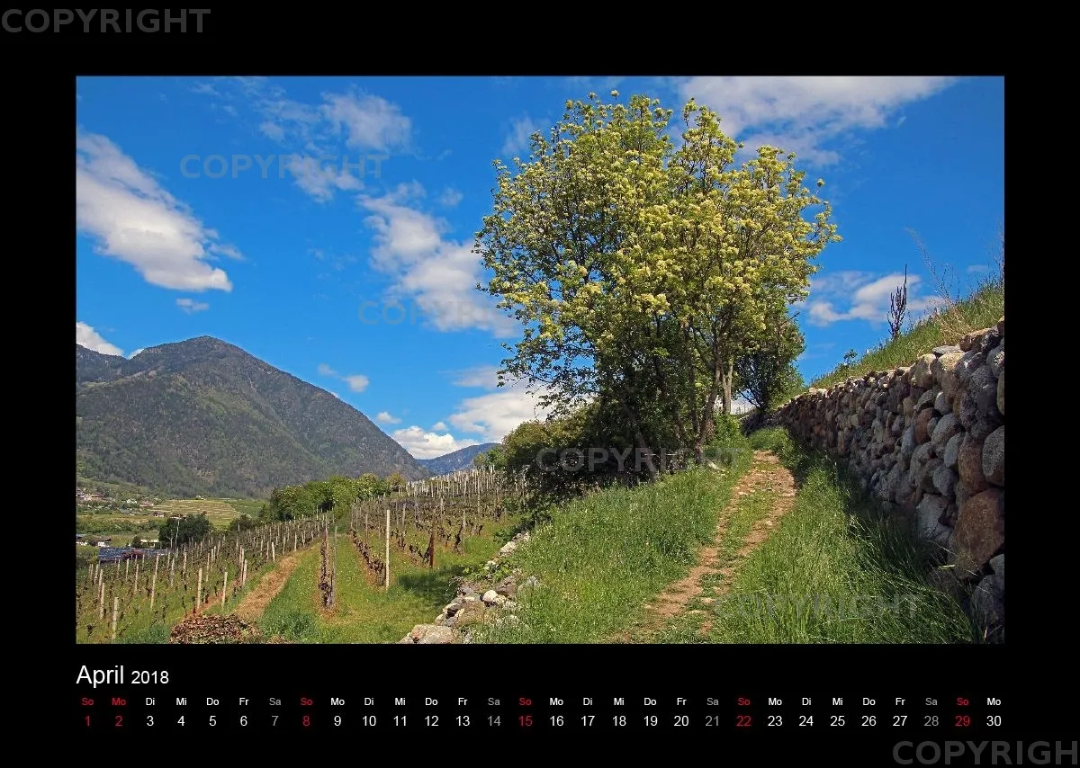 Südtirol-Wandkalender 2018 Din A3 Querformat