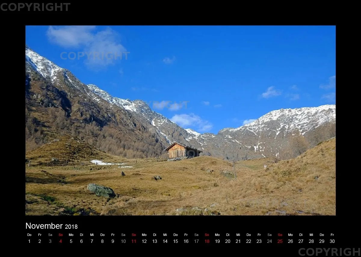 Südtirol-Wandkalender 2018 Din A3 Querformat