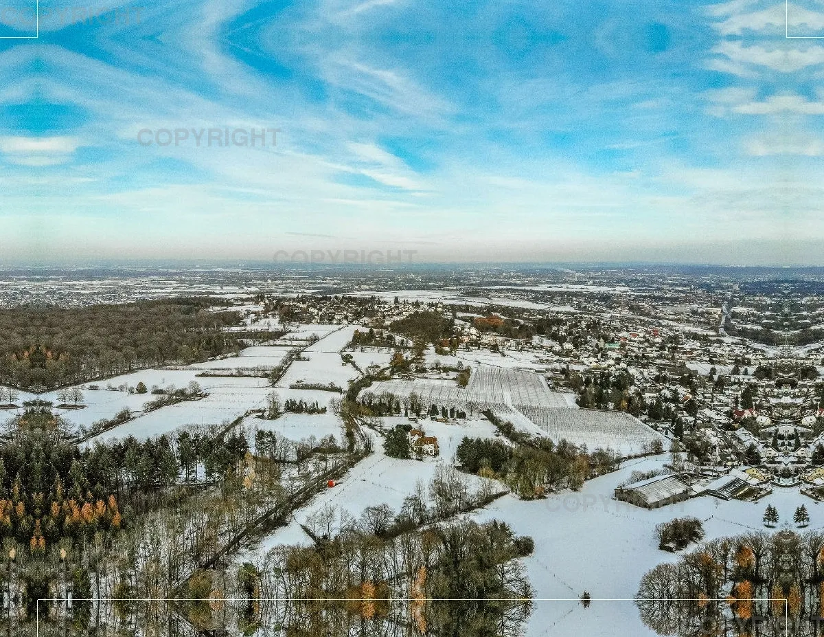 Foto-Leinwand / Bonn bei Schnee von oben
