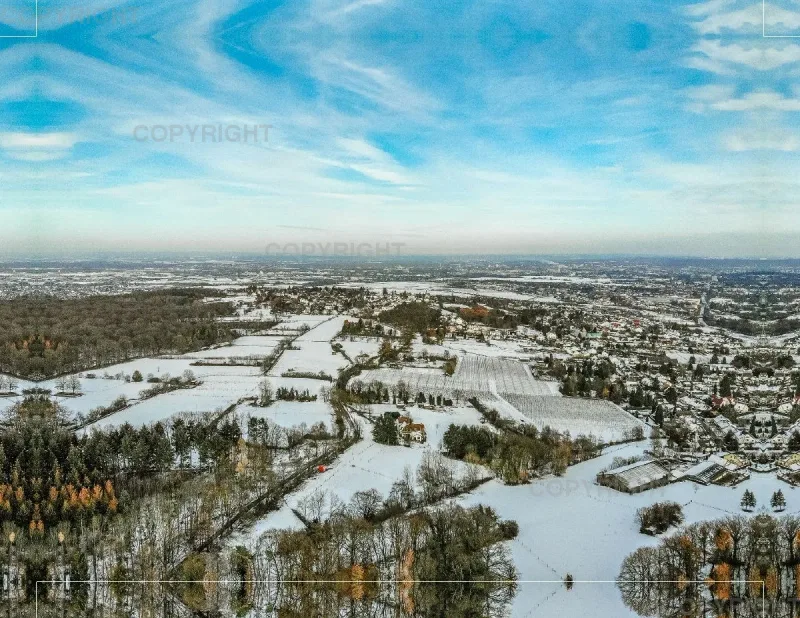 Foto-Leinwand / Bonn bei Schnee von oben
